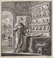 KG 05884
<br/>
De schotel..
<br/>
<em>Luyken, Jan (1649-1712)</em>